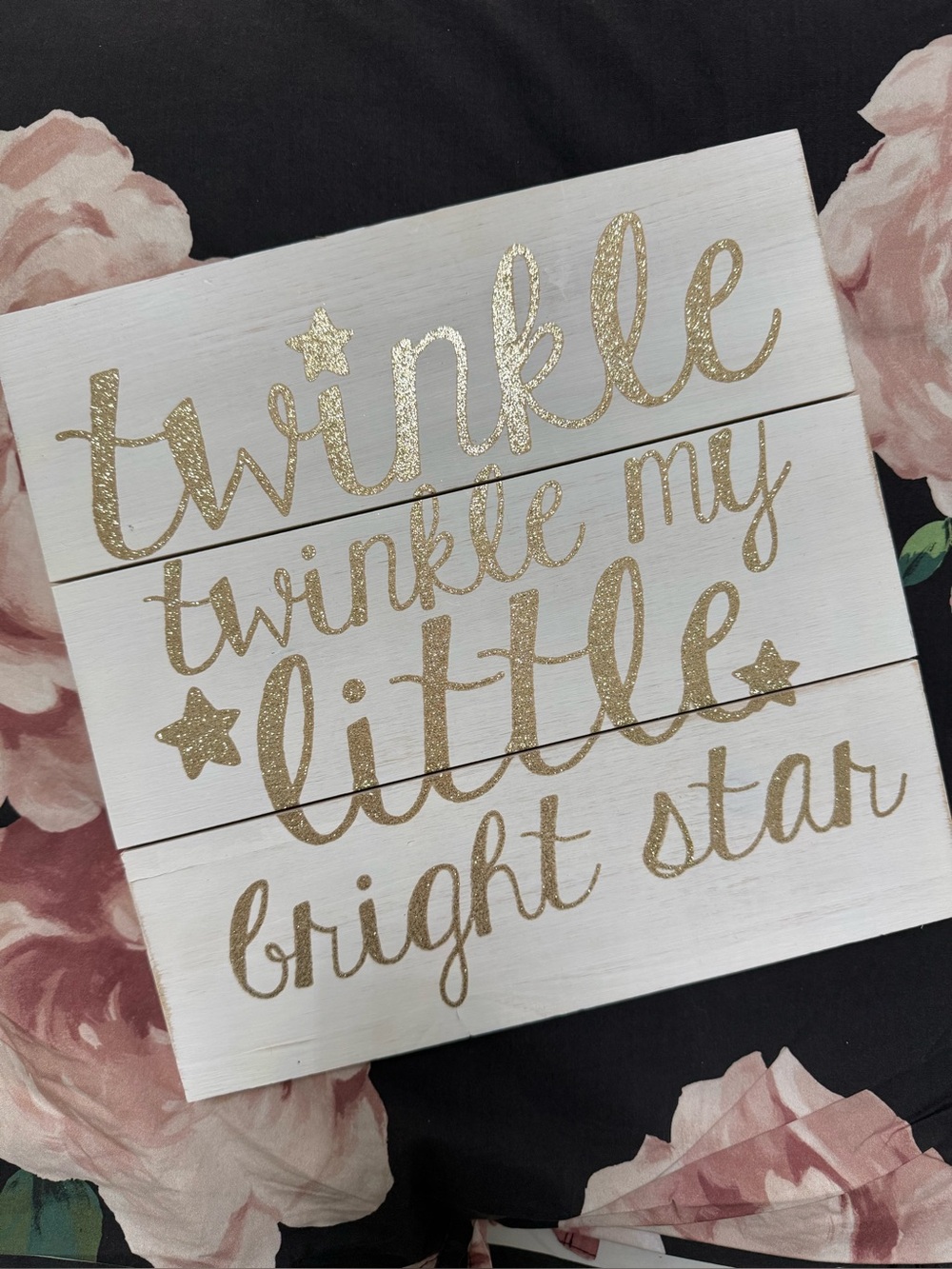 Hobby Lobby Gold Glitter Script Nursery Wall Plaque